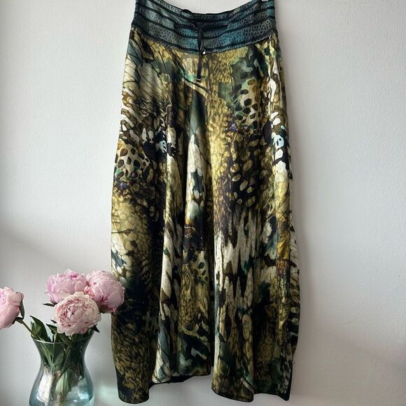 BEATE HEYMANN STREETCOUTURE Silk Viscose Blend Multicolour Midi Skirt - Picture 1 of 13